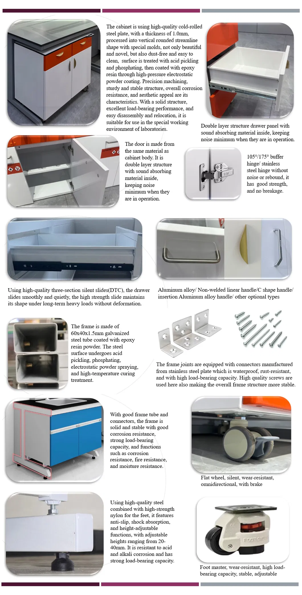 OEM Acceptable Lab Furniture with Drawers Customizable and Made of Steel 2