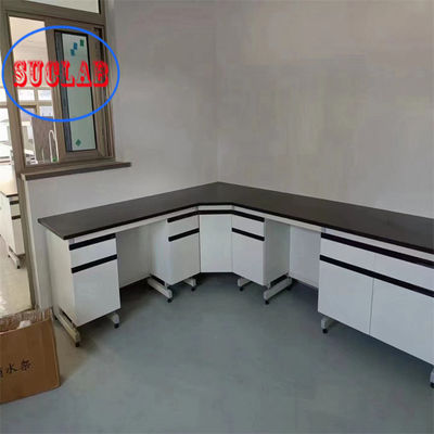 Καλή τιμή 1500*750*900MM Εργαστηριακό πάγκο χημείας ξύλου μετάλλων Ρυθμίσιμα πόδια ύψους σε απευθείας σύνδεση