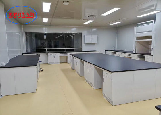 Καλή τιμή Γκρι λευκή εργαστηριακή υπόθεση με μαύρο πάγκο φαινολικής ρητίνης στο εργαστήριο του κολεγίου σε απευθείας σύνδεση